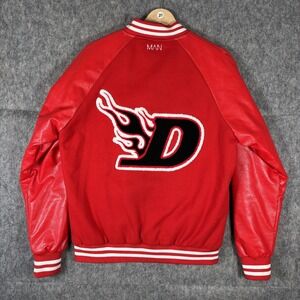 Dababy‎ Boohooman Varsity Jacket Men's Small Red Button Front Rapper Embroidery